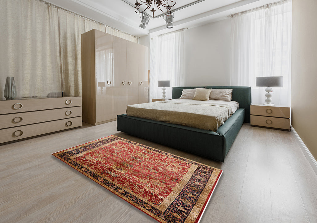Brown Sand Oriental Area Rug R37021