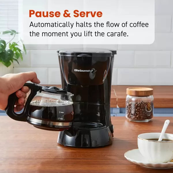 5-Cup Automatic Brew & Drip Coffee Maker with Reusable Filter (Black) S464767