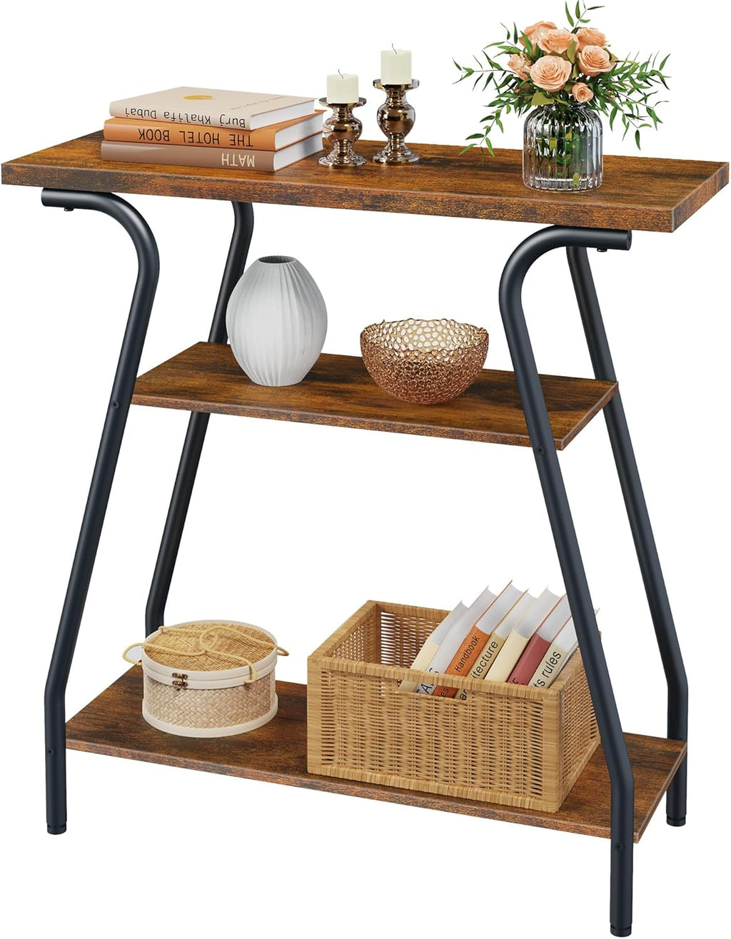 Narrow Console Table with Storage Shelves O76127