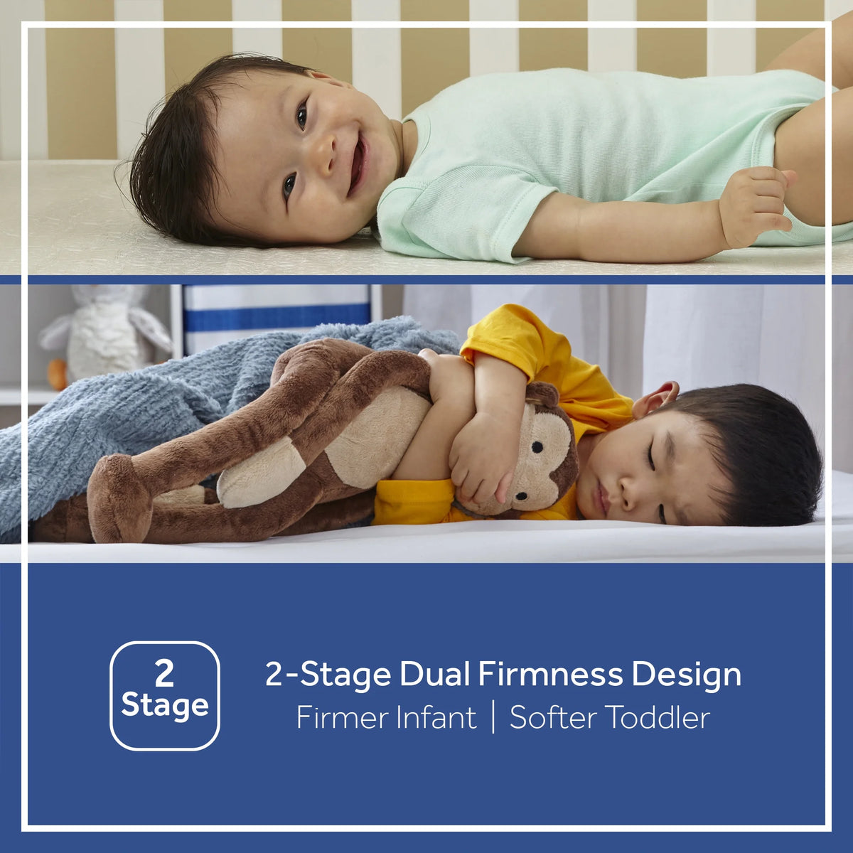 2-Stage Innerspring Baby Crib and Toddler Mattress D978