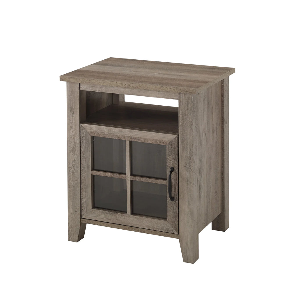 Grey Wash Glass Door Accent Table A305