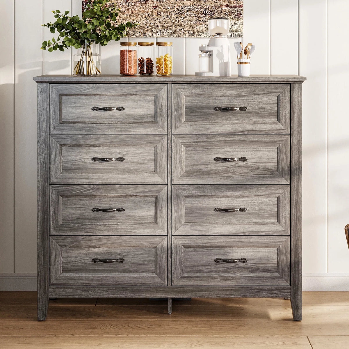 Rustic Oak 6 Drawer Dresser C12575