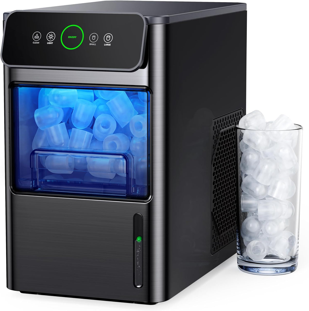 Portable Countertop Ice Maker with 2.6lbs Basket and Scoop, Stainless Steel I19824