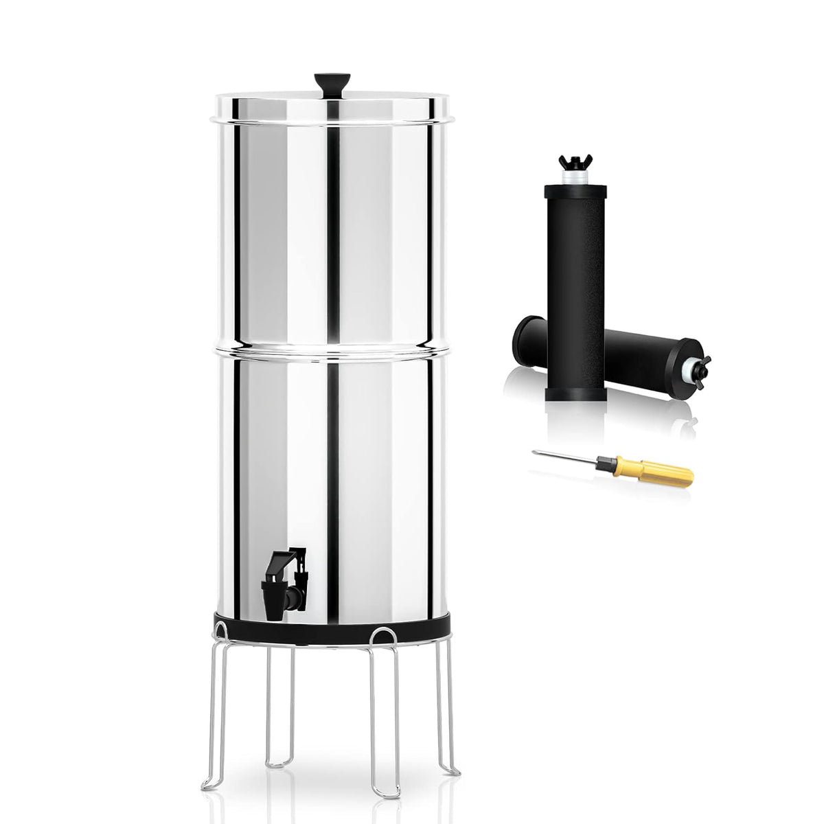2.9 Gallon Gravity-Fed Water Filter with Stainless Steel Stand J559