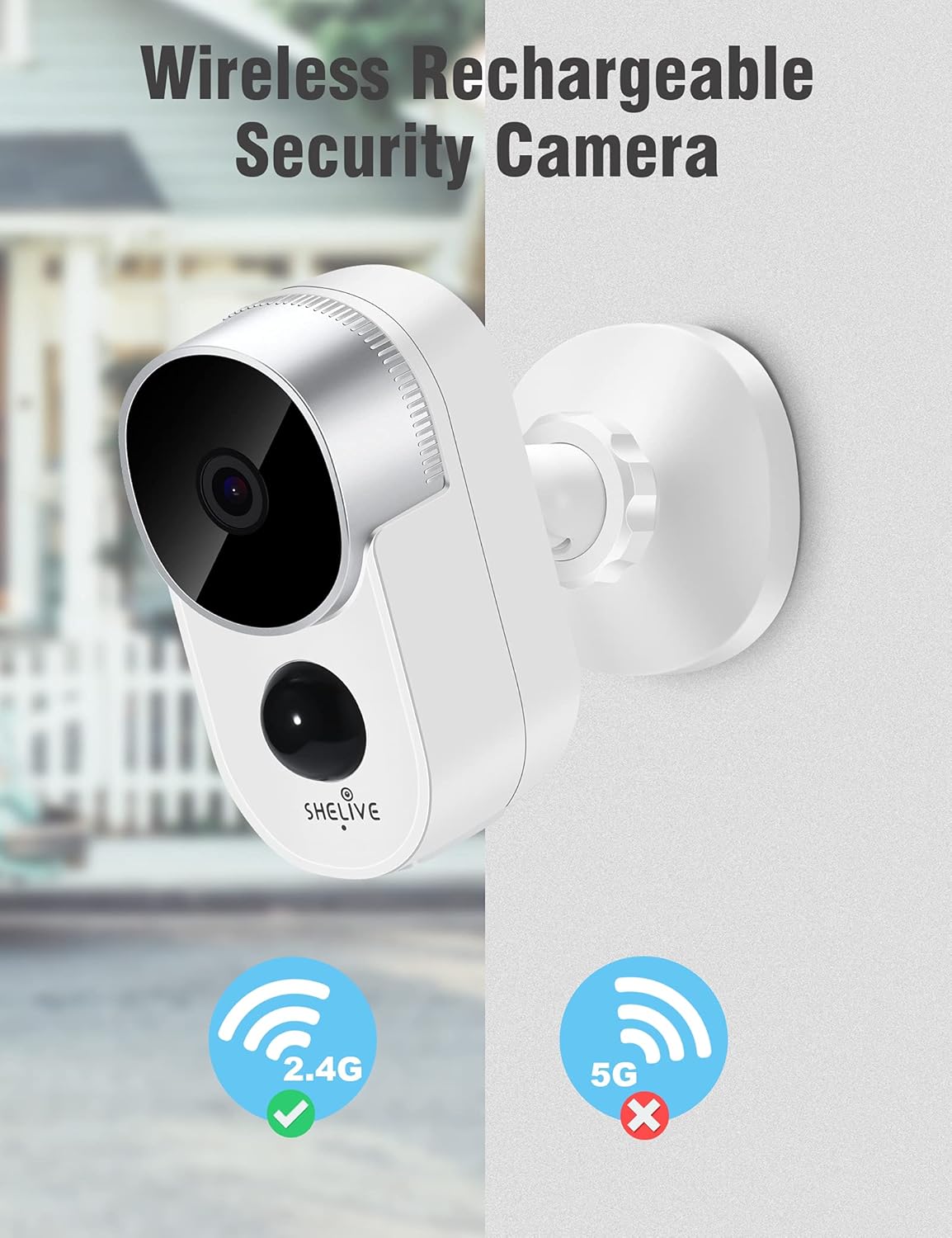 Wireless Rechargeable Battery Security Camera 1080P HD Waterproof Night Vision W21034