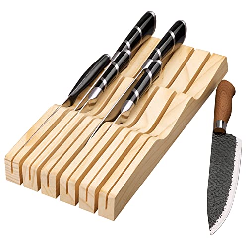 Solid Wood Bamboo Universal Knife Block Without Knives C4658