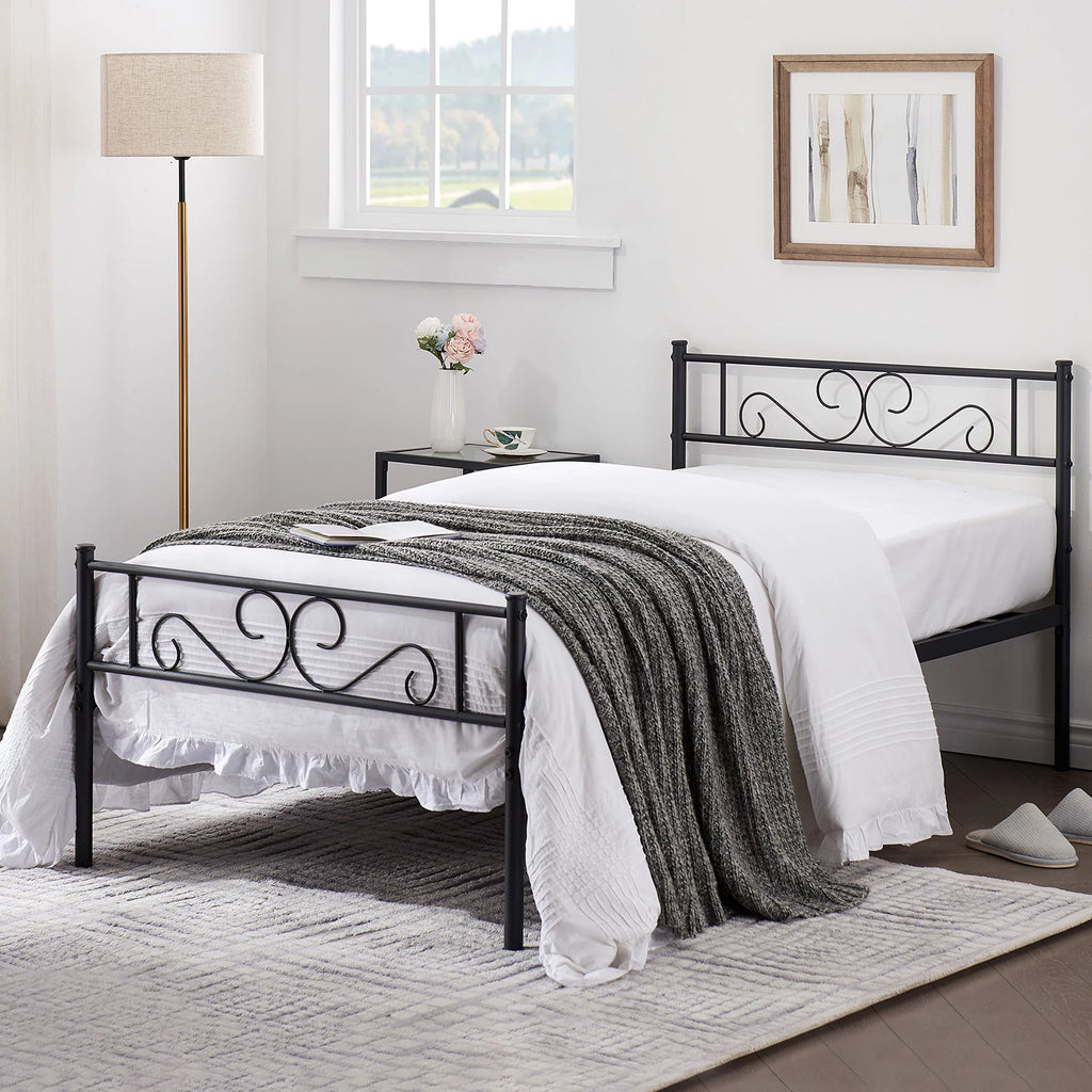 Twin Metal Platform Bed Frame with Headboard D393578