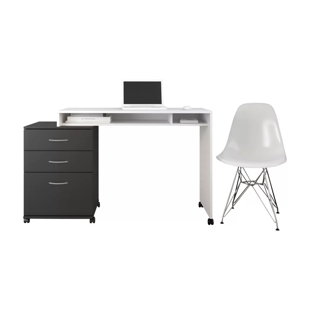 2 Piece Home Office Set White and Black B961444