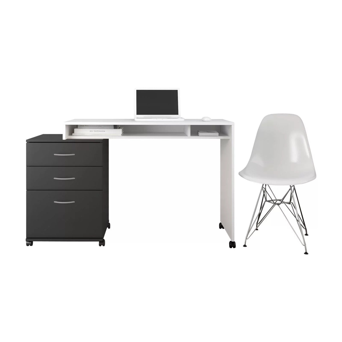 2 Piece Home Office Set White and Black B961444