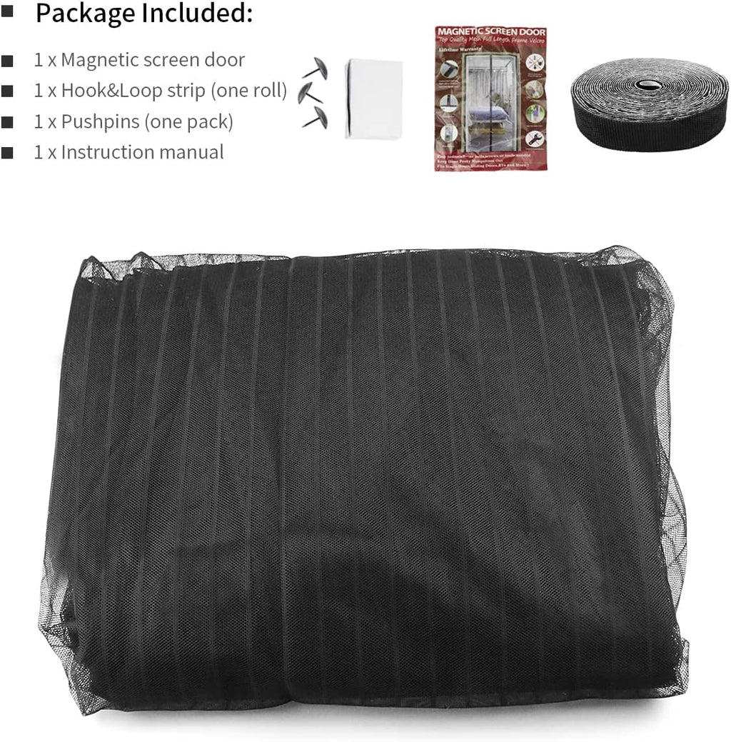 Self Closing Garage Mesh Screen Door with Magnets B51078