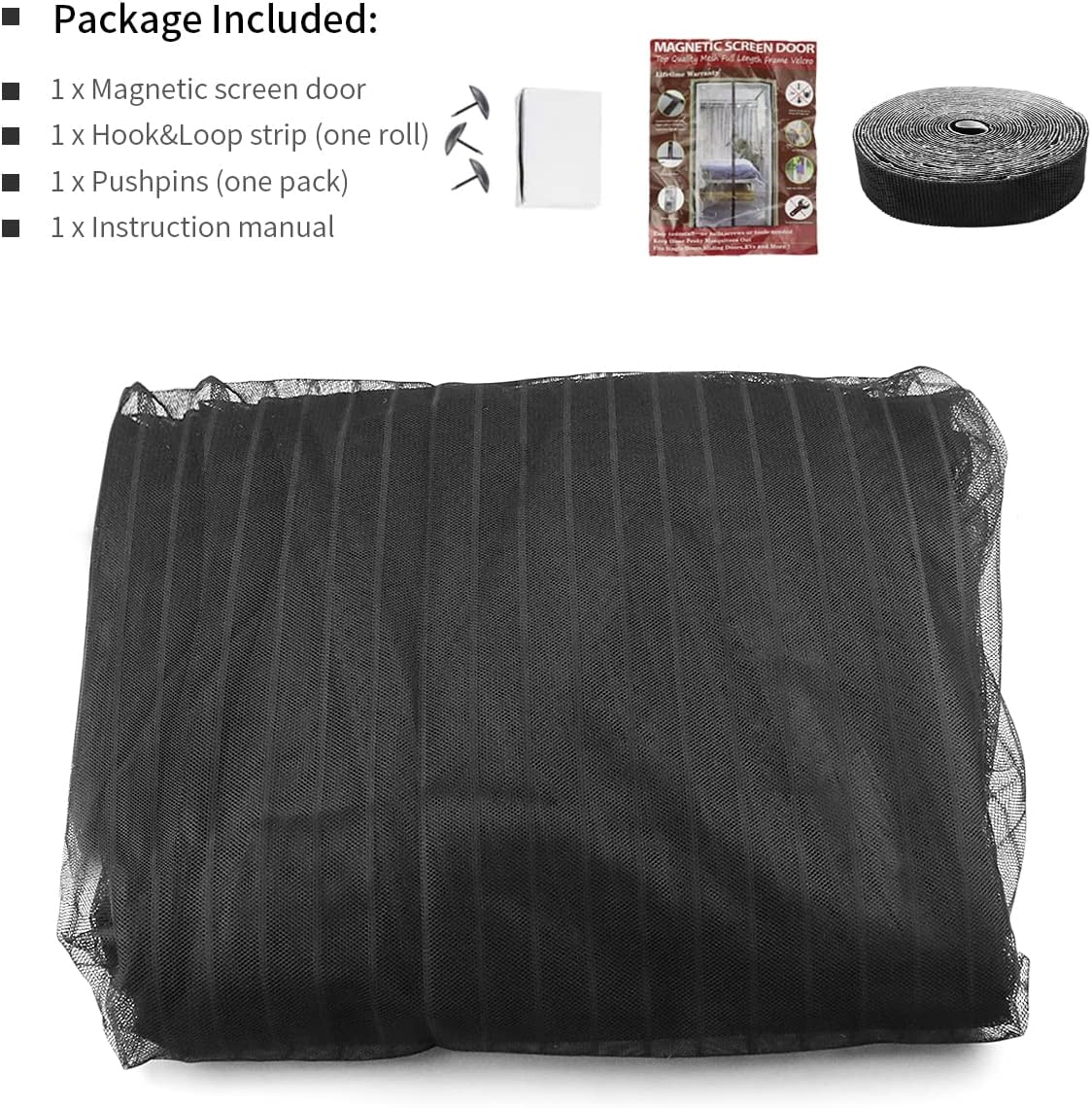 Self Closing Garage Mesh Screen Door with Magnets B51078