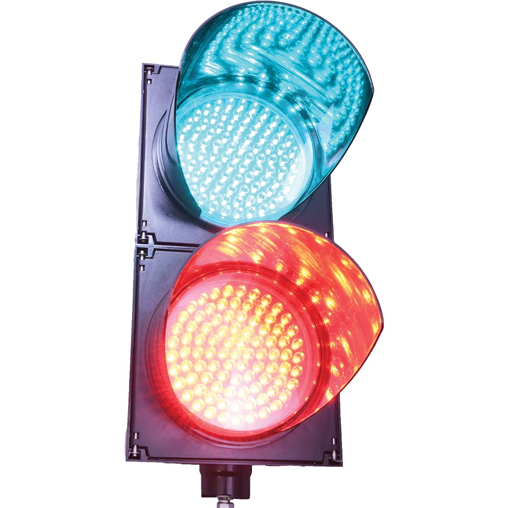 LED Traffic Stop Light 3 Light Red, Yellow, Green 8 Inch Diameter Lens, Industrial Loading Dock Bay Light, Indicator Light 85-265 VAC F33756