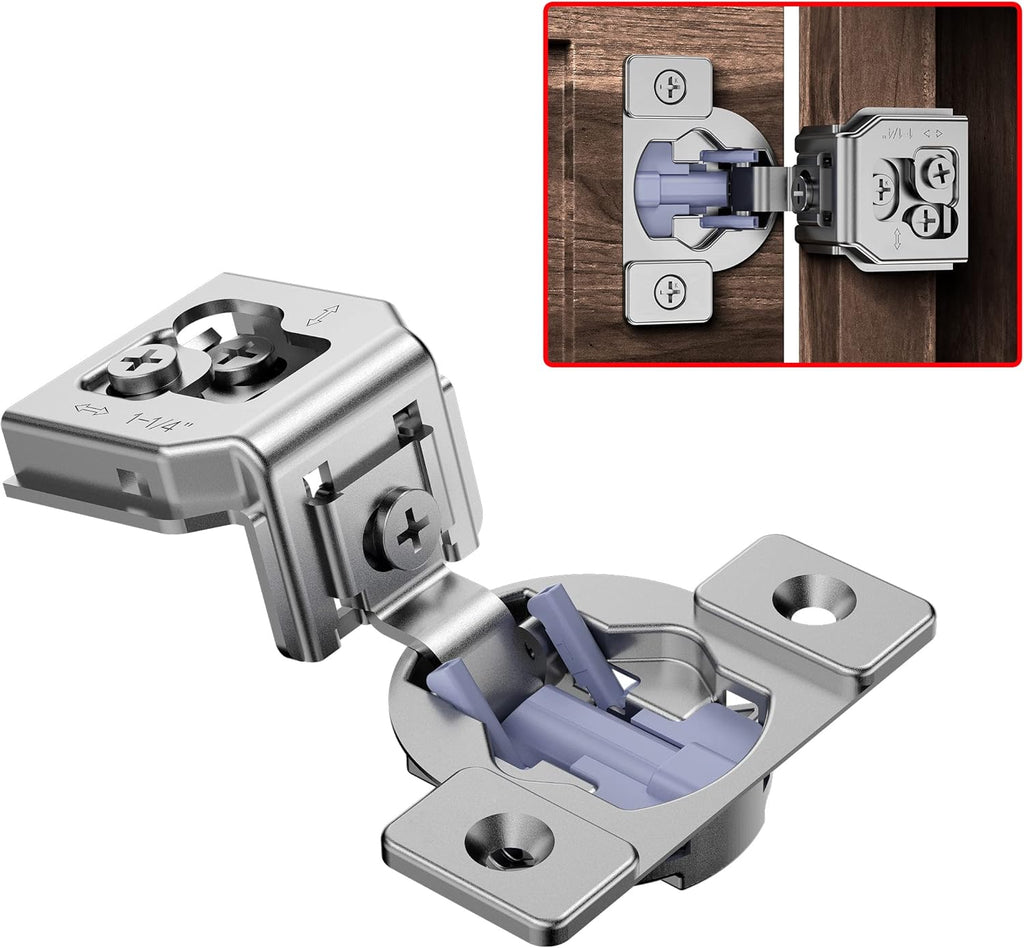 Soft Close Cabinet Hinges 40 Pack 1-1/4 inch Overlay 105 Degree 3-Way Adjustment Concealed with Screws S65912