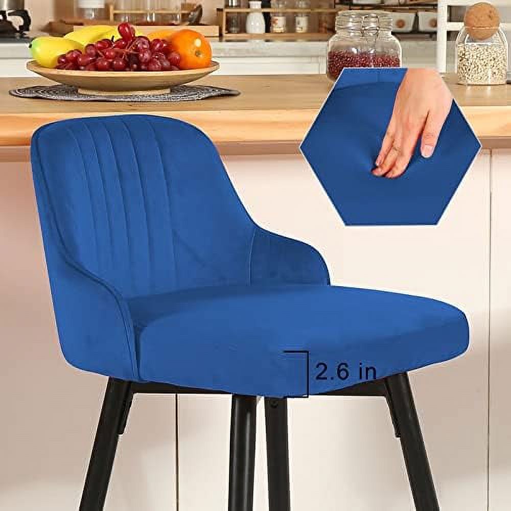 Gray Velvet Swivel Counter Height Stools with Back Z740