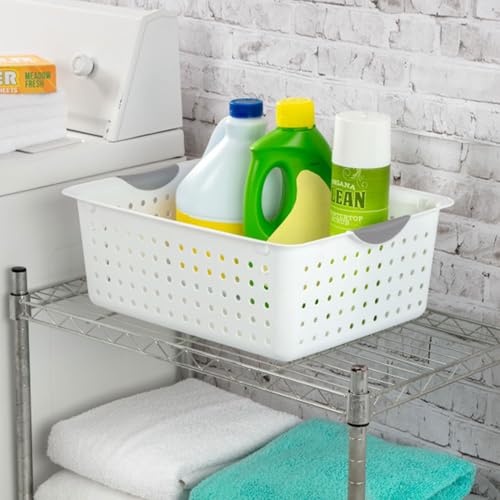 6-Pack White Plastic Storage Basket A964