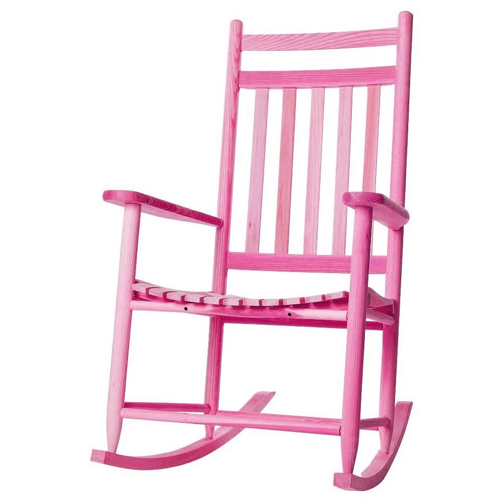 Coastal Pink Wood Rocking Chair T61442