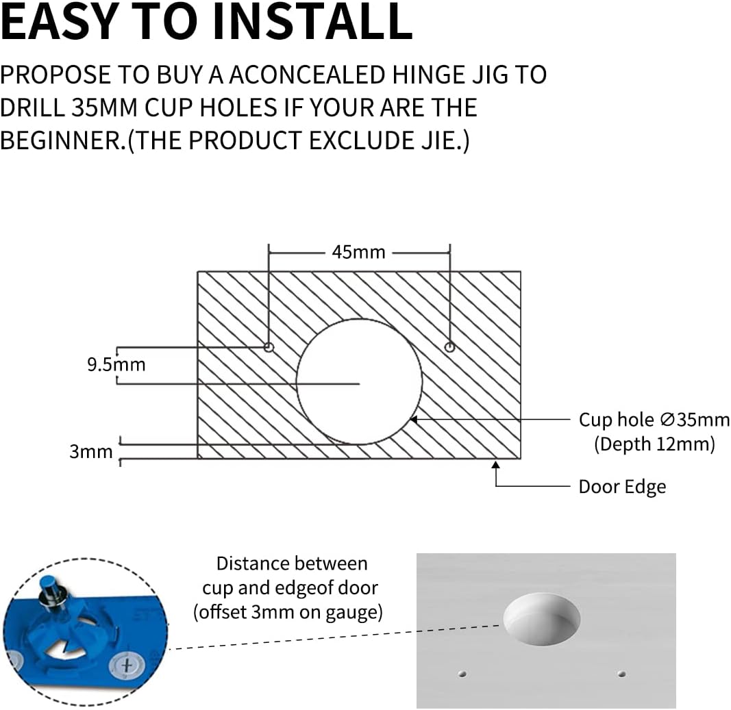 Soft Close Cabinet Hinges 40 Pack 1-1/4 inch Overlay 105 Degree 3-Way Adjustment Concealed with Screws S65912