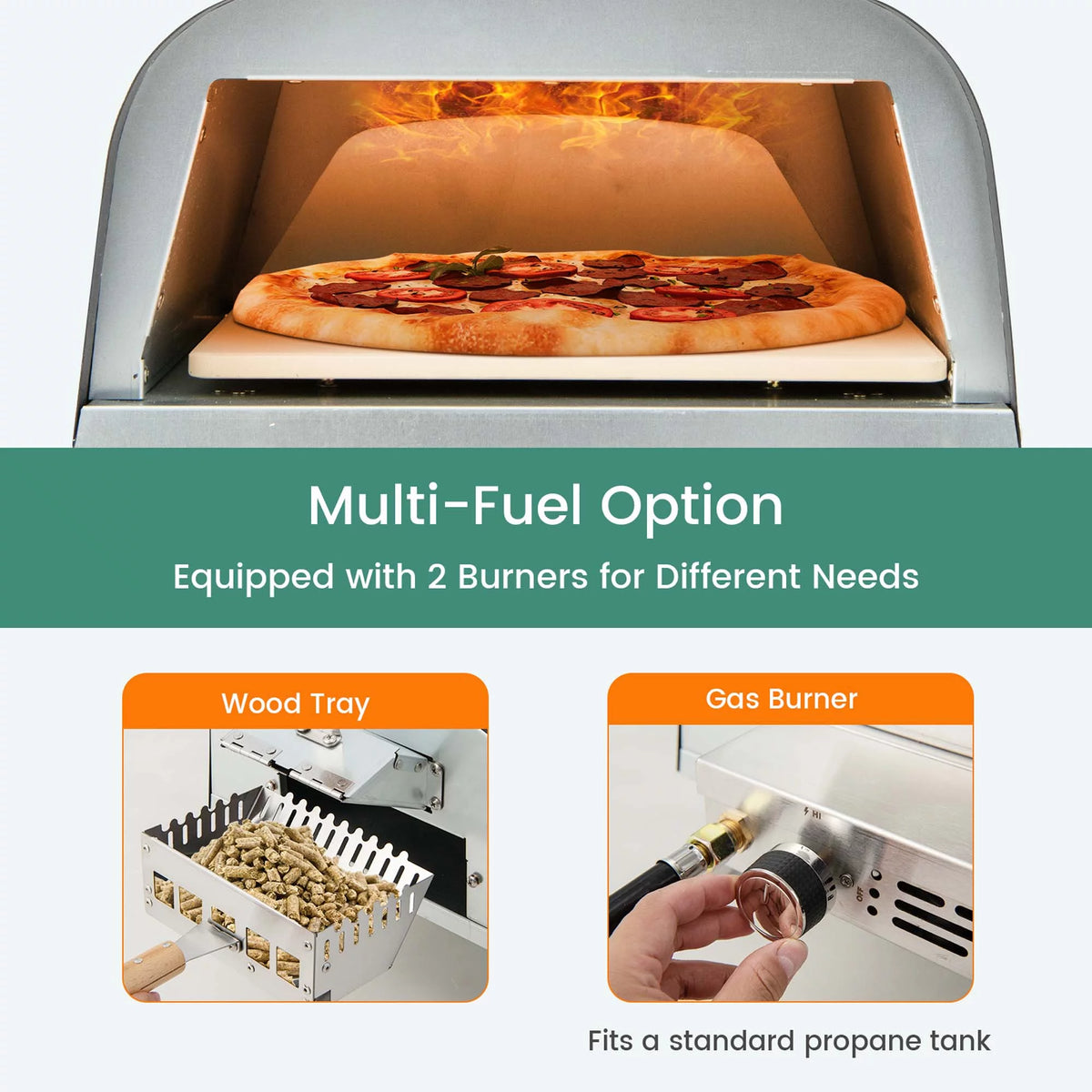 12 Multi-Fuel Propane & Wood Fired Pizza Oven X8260
