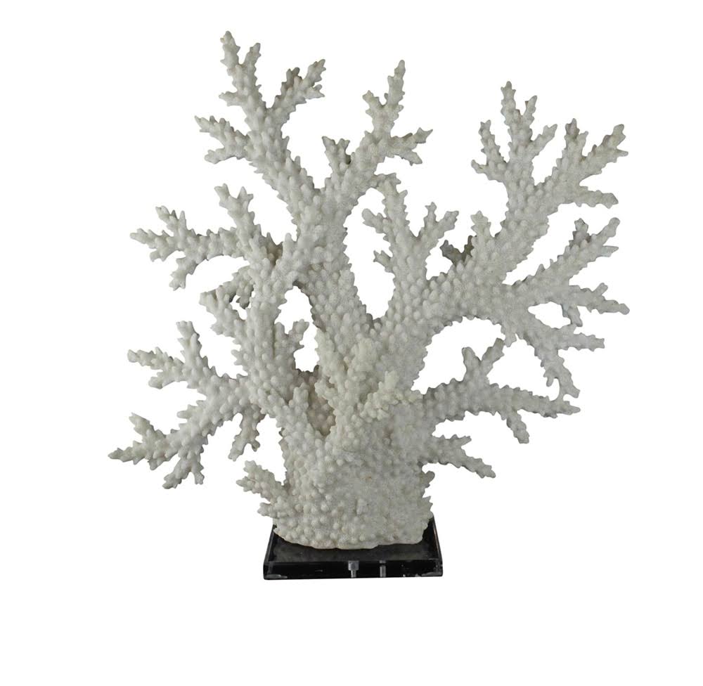 White Polyresin Coral Sculpture J895