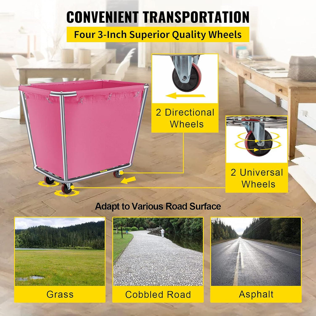 6 Bushel Steel Canvas Laundry Cart O53771