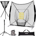 7 X 7 Feet Baseball Softball Practice Net Set with Tee Caddy 12 Pack Baseballs R31259