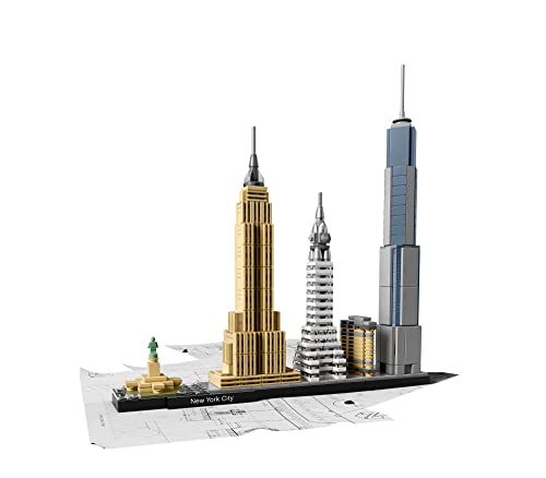 LEGO Architecture New York City 21028 Build It Yourself New York Skyline Model Kit 598 Pieces Multicolor X896311