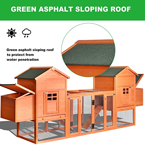 Large Metal Chicken Coop Hexagonal Walk-in Poultry Cage with Anti-UV Cover (13.1 * 8.6ft) B8862
