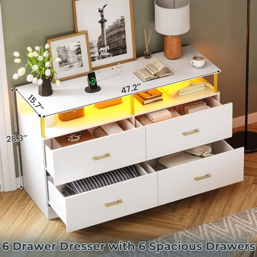 White 4 Drawer Wood Dresser W923425