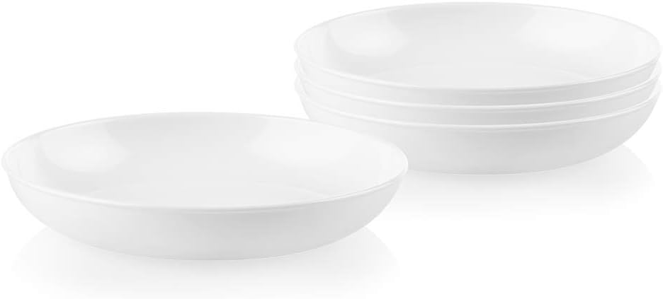 18-Piece Dinnerware Set, Indigo Speckle, 4-Pc Versa Bowls, 30-Oz Compact Stack Bowl Set, White R211583