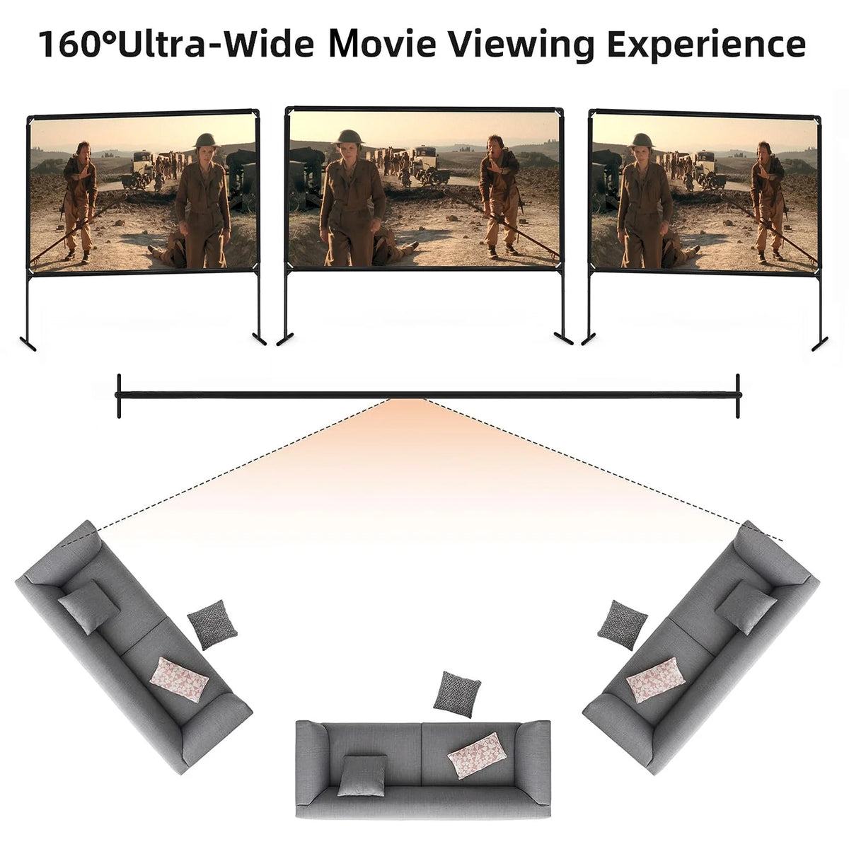 100 inch 16:9 Portable Projector Screen with Stand U186313