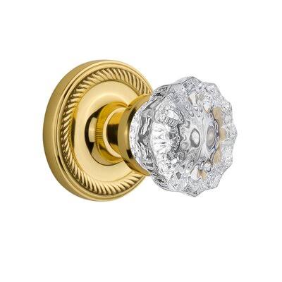 Clear Crystal Double Dummy Door Knob with Rope Rosette K649