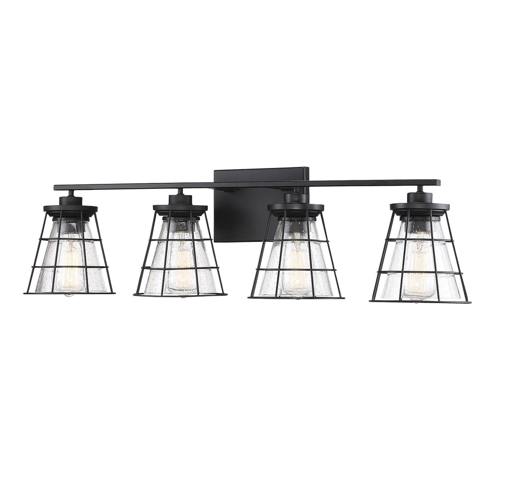 4 Light Black Bath Bar Q8410