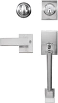 Satin Nickel Entry Handleset with Deadbolt and Lever Handle, Pack of 2 Q59475