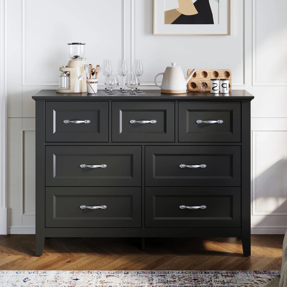 Rustic Oak 6 Drawer Dresser C12575
