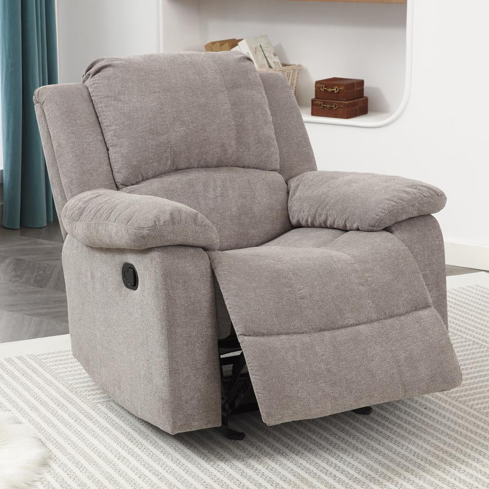 Ash Grey Microfiber Glider Rocker Recliner I694