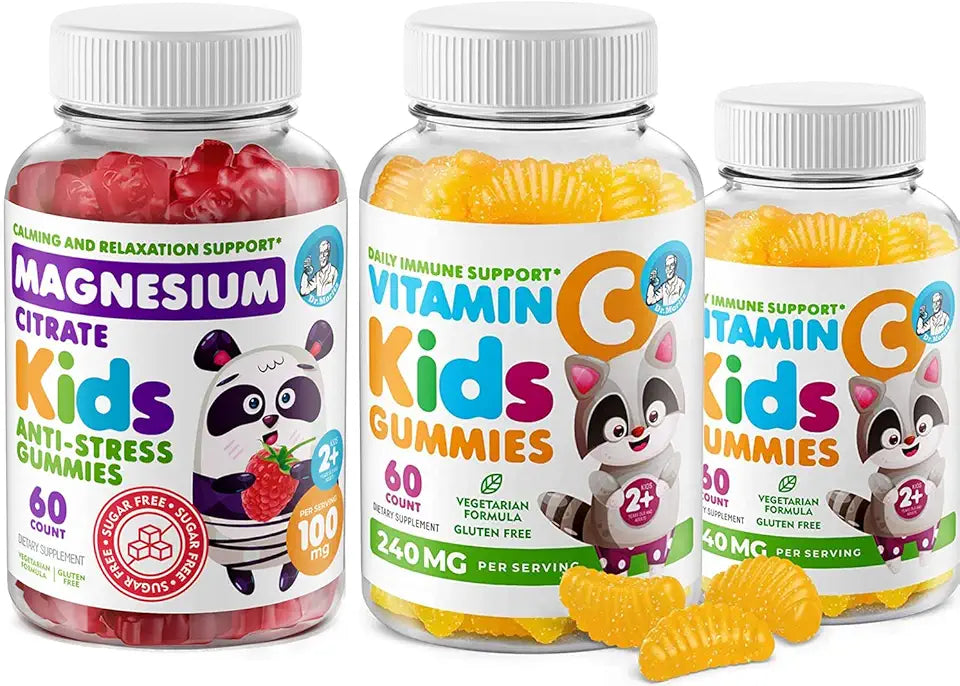 Sugar-Free Kids Magnesium Gummies with Vitamin C 60 Count 2 Pack R243290