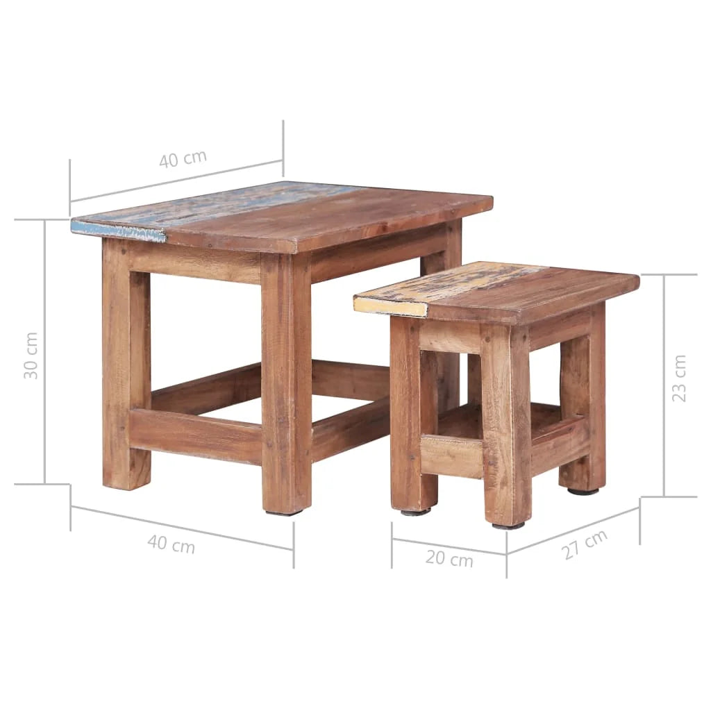 Rustic Wooden Nesting Tables X96879