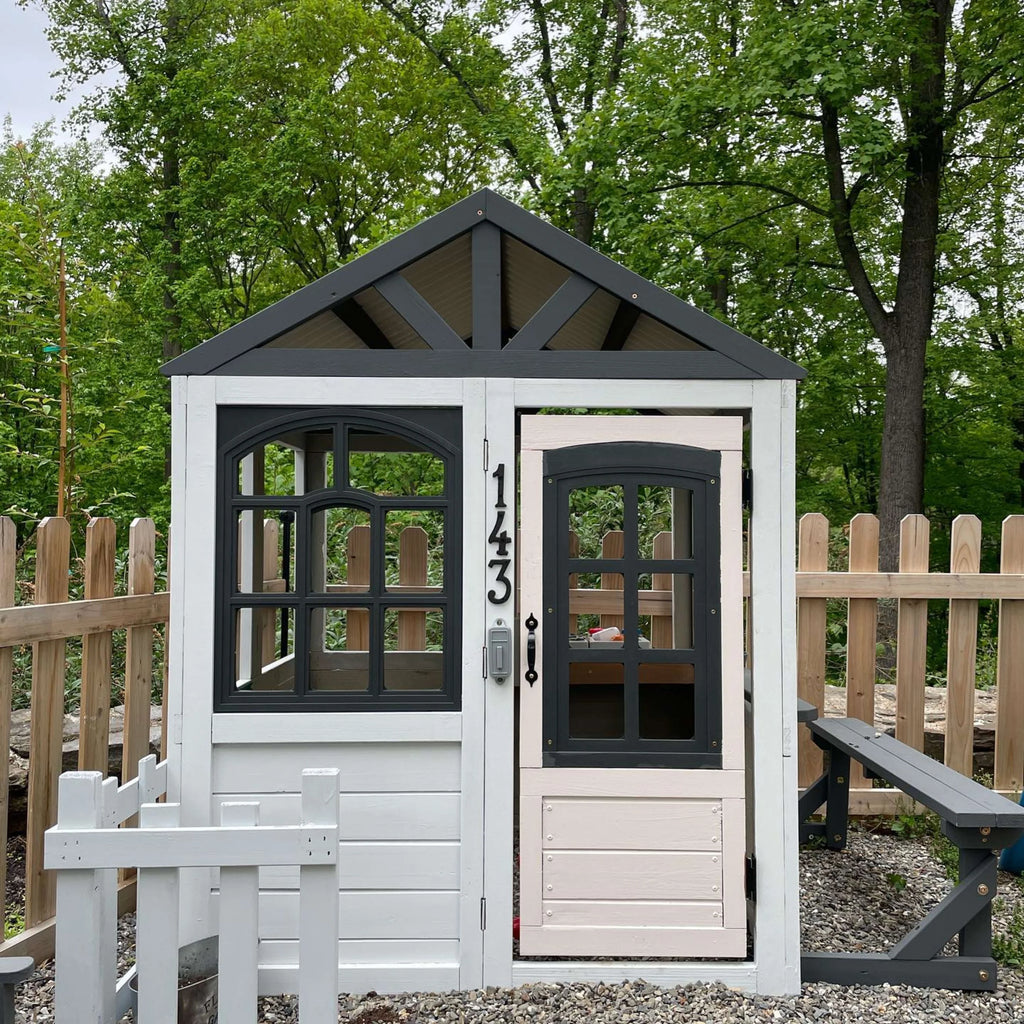 Wooden Outdoor Playhouse with Doorbell and 13 Pieces K343