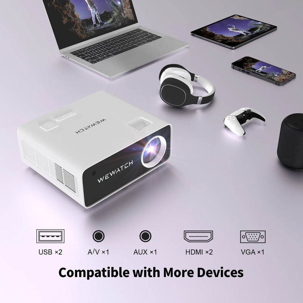 4K Home Theater Projector 500 ANSI 19000Lm 5G WiFi Bluetooth 1080P O629