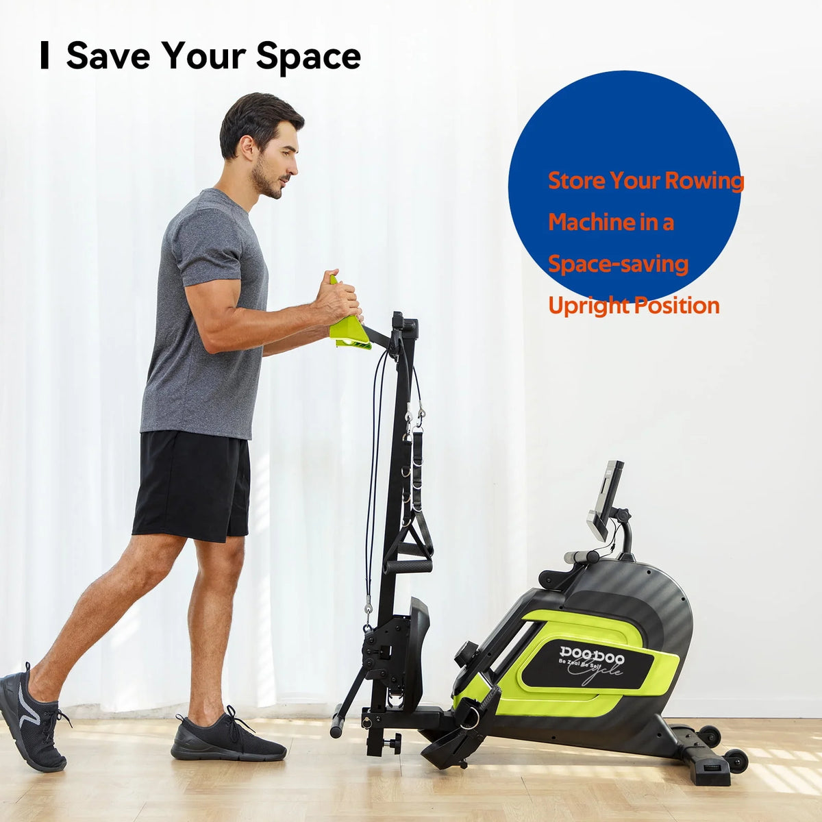 Magnetic Rowing Machine Foldable with 8 Level Adjustable Resistance Q49883