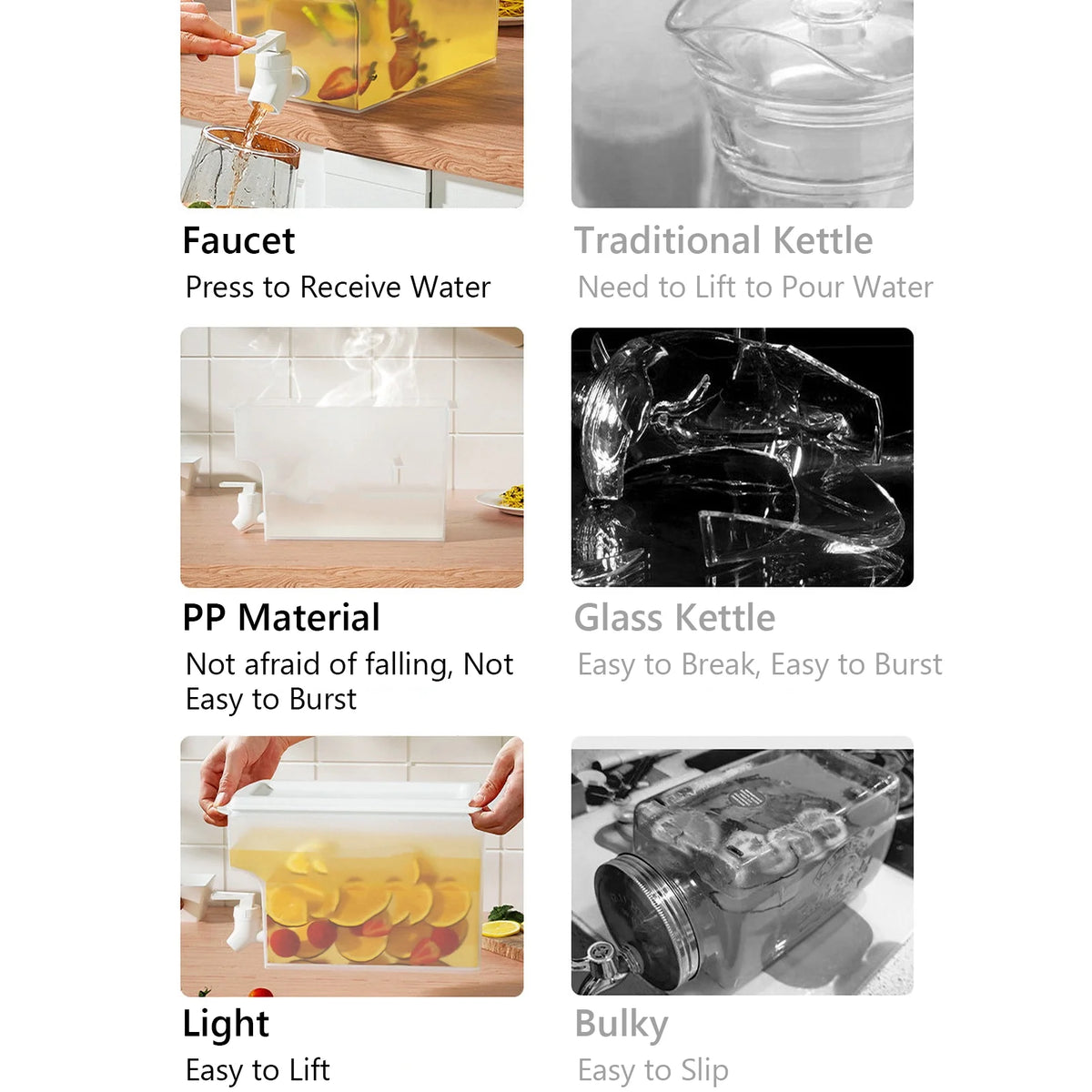 Cold Kettle Water Container Beverage Dispenser K488496