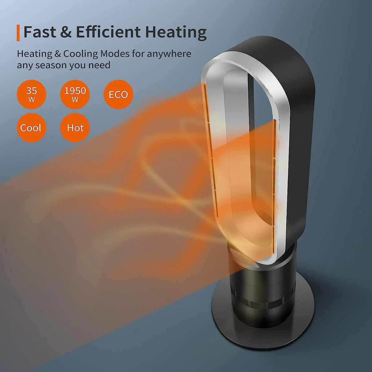 32-inch Bladeless Tower Fan Heater & Fan Combo with Remote Control O33417