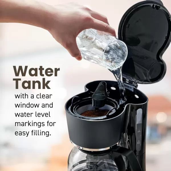 5-Cup Automatic Brew & Drip Coffee Maker with Reusable Filter (Black) S464767