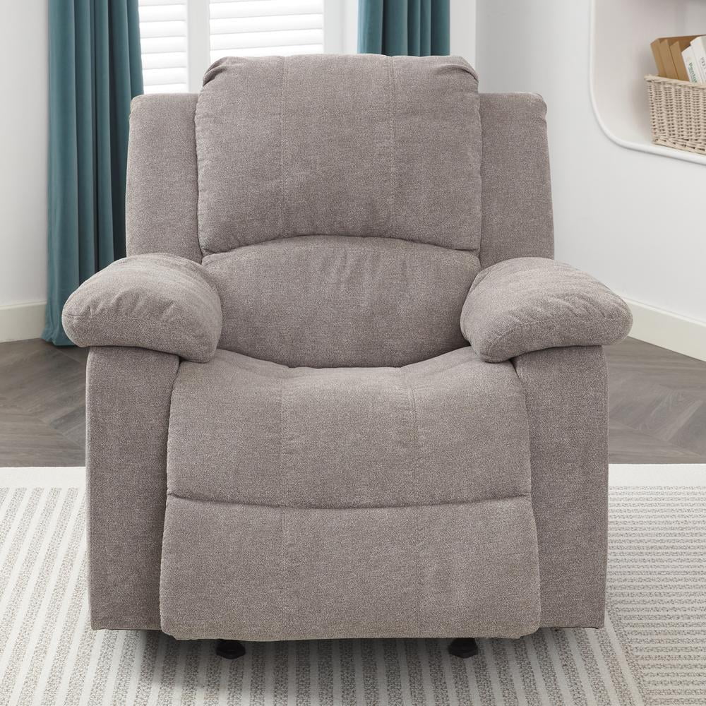 Ash Grey Microfiber Glider Rocker Recliner I694