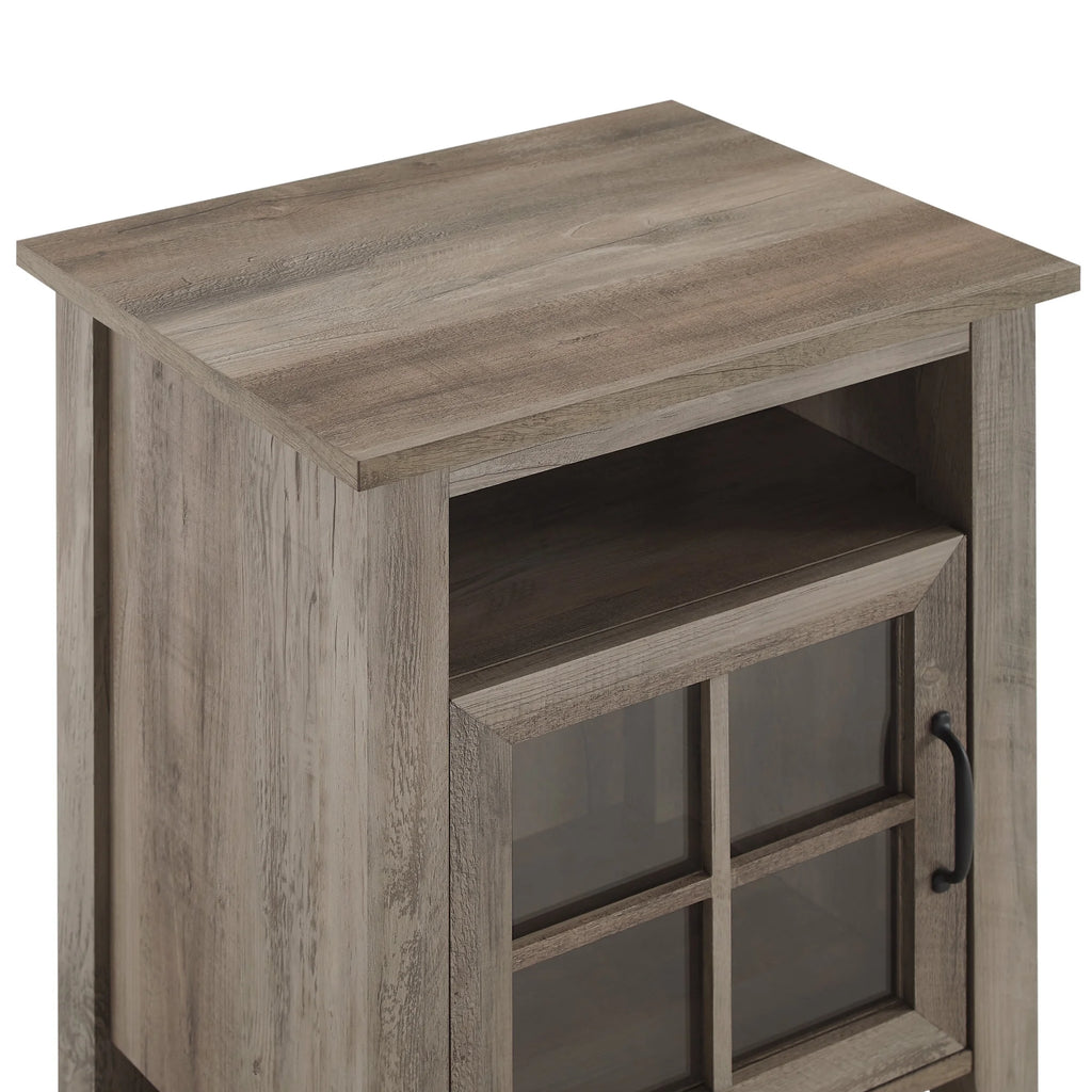 Grey Wash Glass Door Accent Table A305
