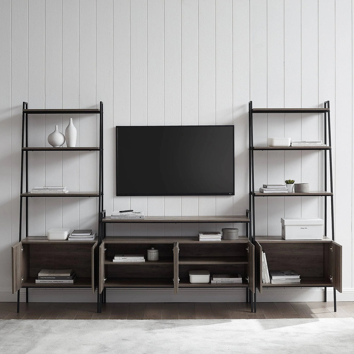 3-Piece Ladder Storage Entertainment Wall - Mocha N32888