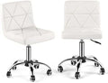 Armless Swivel Office Chair Set of 2 Brown Z1702