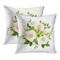 Green White Roses and Freesia 18x18 inch Set of 2 Pillow Cover O40104