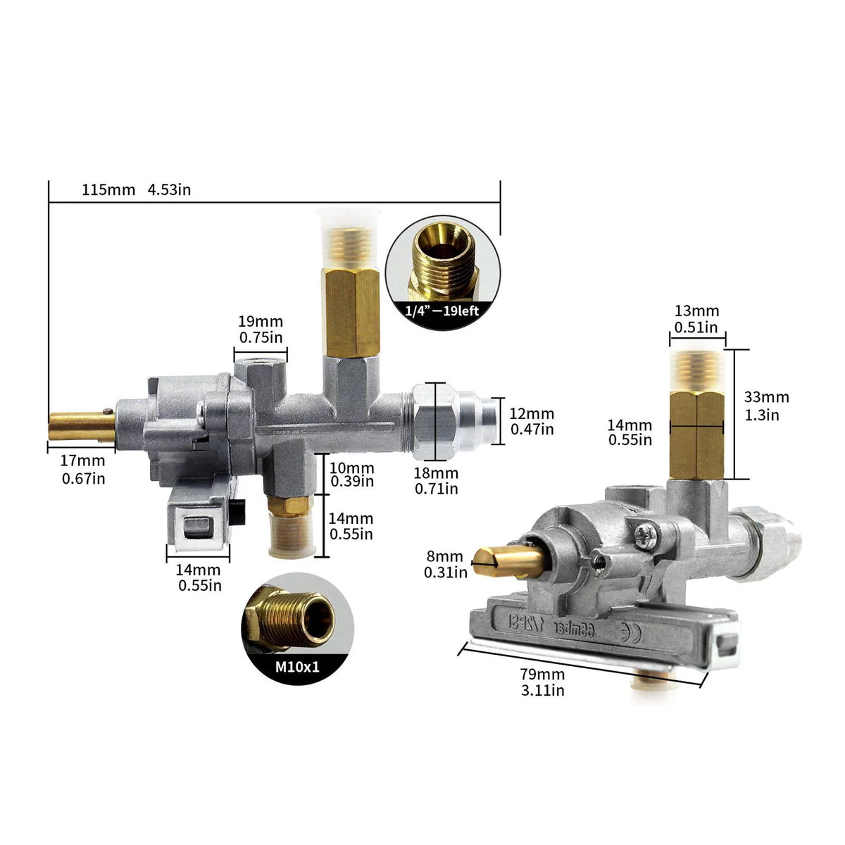 Gas Safety Alloy Regulator for Electric Grill Ovens F725456