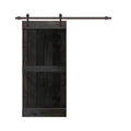 Charcoal Black Stained Wood Interior Sliding Barn Door with Hardware Kit N768042